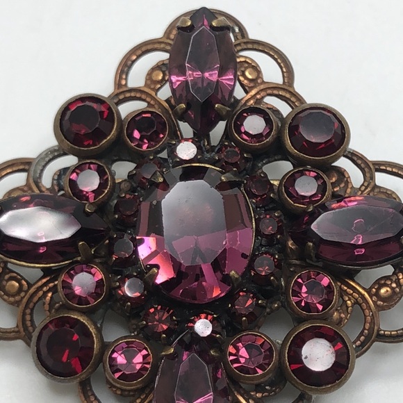 VTG Liz Palacios S.F Purple Stunning Crystals Brooch - Picture 2 of 7